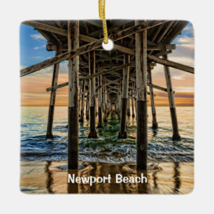 Newport Beach Balboa Pier Ceramic Ornament