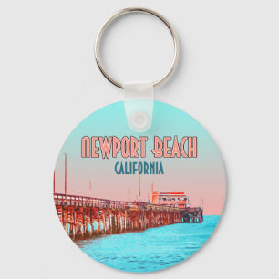 Newport Beach California Balboa Pier Vintage Key Ring