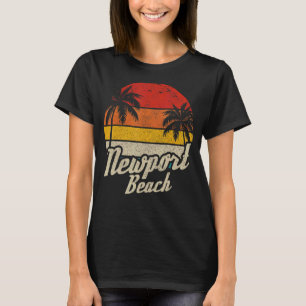Newport Beach California CA Vintage Sunset Retro V T-Shirt