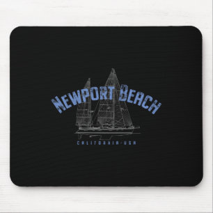 Newport Beach California Nautical Sailing Design Mouse Mat
