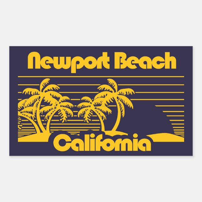 Newport Beach California Rectangular Sticker (Front)