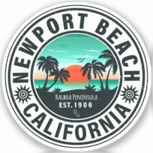 Newport Beach California Retro Sunset Vacation 80s