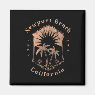 Newport Beach California Retro Surfer Vintage Beac Magnet