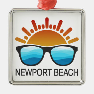 Newport Beach California Sunglasses Metal Tree Decoration
