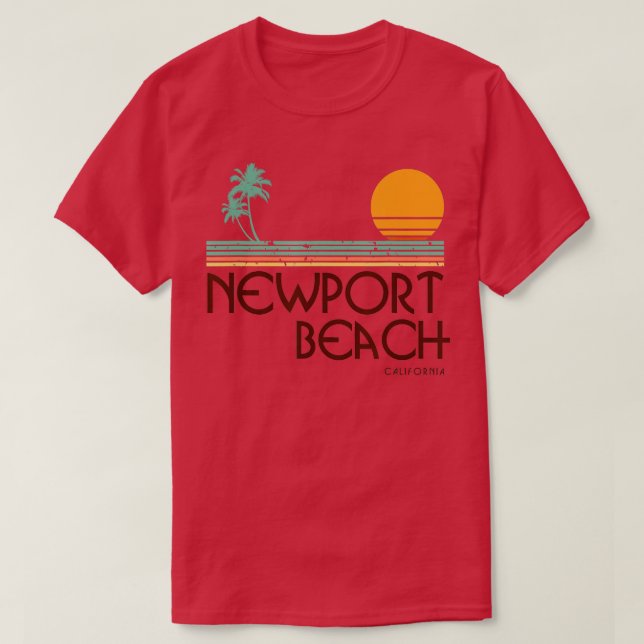 Newport Beach California Surf  Light  T-Shirt (Design Front)