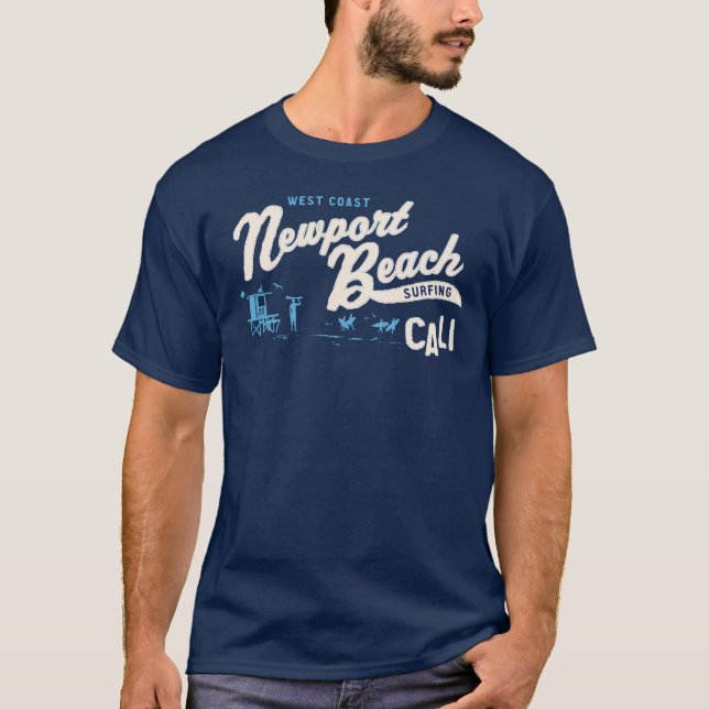 Newport Beach California Surfing T-Shirt (Front)