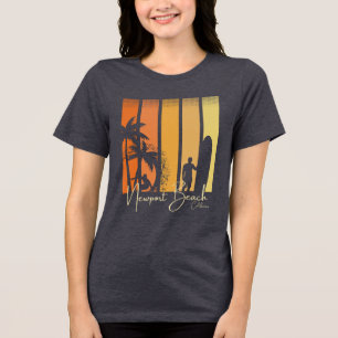 Newport Beach California Surfing Tri-Blend Shirt