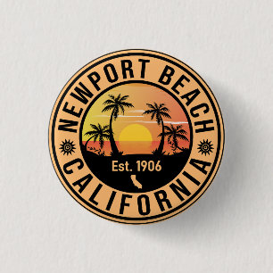 Newport Beach California Vintage Souvenirs 3 Cm Round Badge