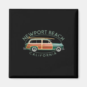 Newport Beach California Vintage Surfing  Magnet