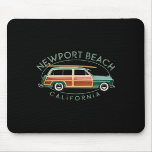 Newport Beach California Vintage Surfing Mouse Mat