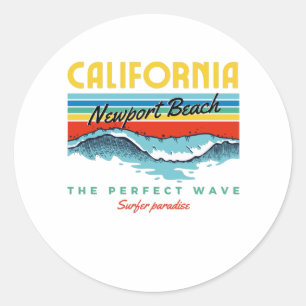 Newport Beach Classic Round Sticker