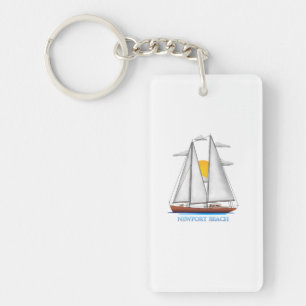 Newport Beach Coastal Nautical Sailing Sailor Key Ring