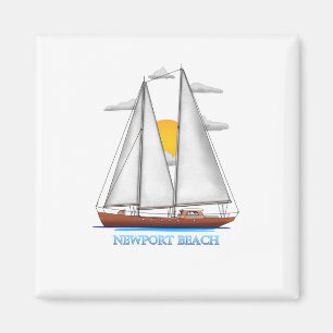 Newport Beach Coastal Nautical Sailing Sailor Magnet