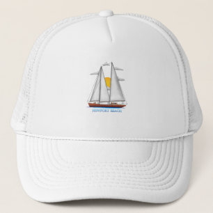Newport Beach Coastal Nautical Sailing Sailor Trucker Hat