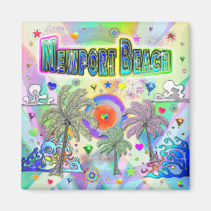 Newport Beach Deep Dream Magnet