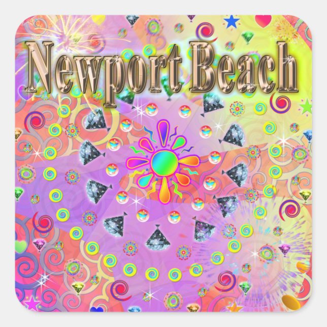 Newport Beach Lucky Golden Sticker (Front)