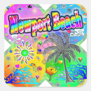 Newport Beach Quadro Seasons Sticker