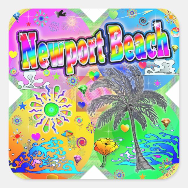 Newport Beach Quadro Seasons Sticker (Front)