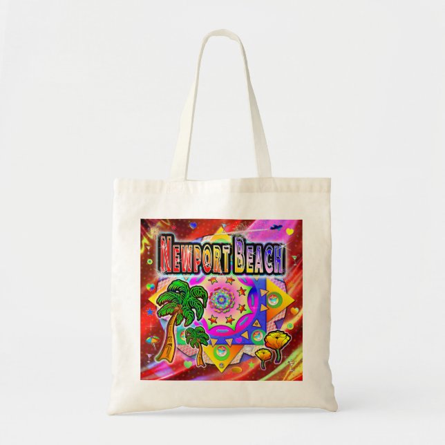 Newport Beach Tropical Friends Tote Bag (Front)