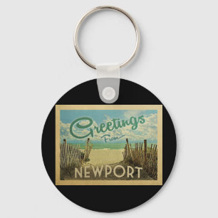Newport Beach Vintage Travel Key Ring