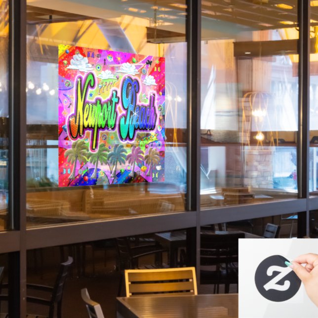 Newport Beach Vista Express Window Cling (Restaurant Window)