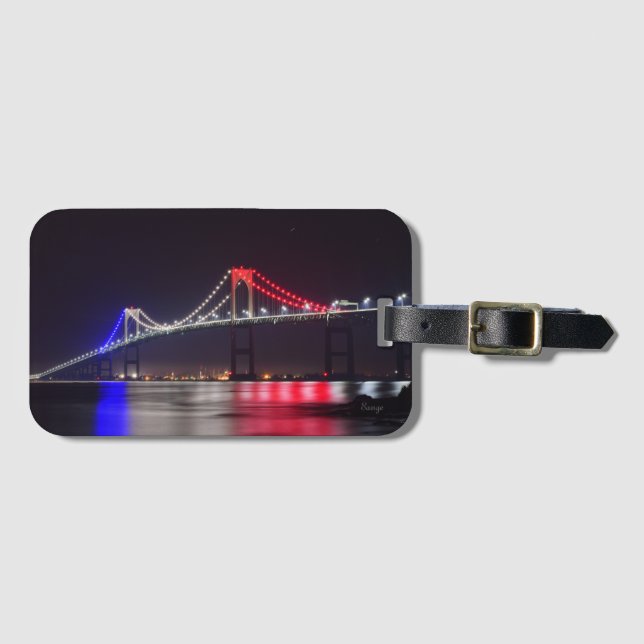 Newport Bridge Independence Day Luggage Tag (Front Horizontal)