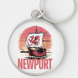 Newport Dragon Medieval Ship Keyring