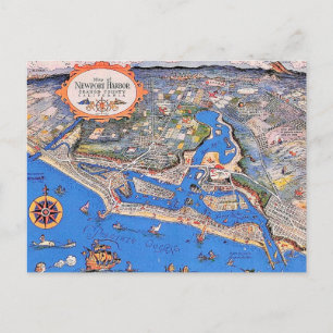 Newport Harbour CA Postcard