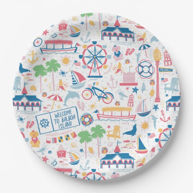 Newport Harbour Paper Plates (Front)