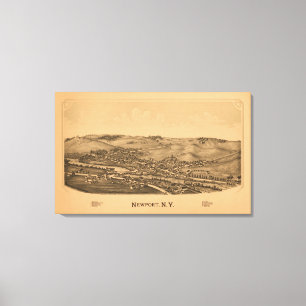 Newport, New YorkPanoramic MapNewport, NY Canvas Print