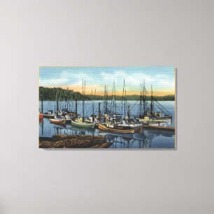 Newport, Oregon - Salmon Fishing Fleet in Yaquin Canvas Print