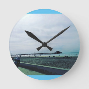 Newport Pier, Newport Beach, California Round Clock