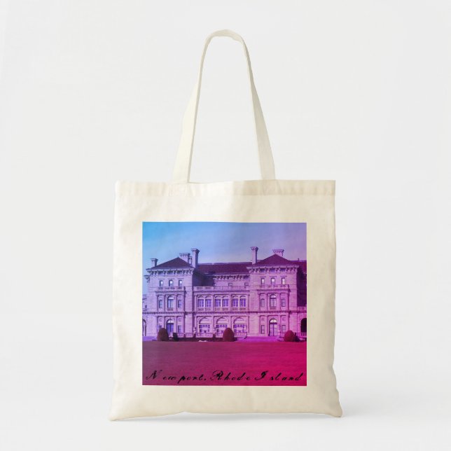 Newport, Rhode Island Beach Mansion Tote Bag (Front)