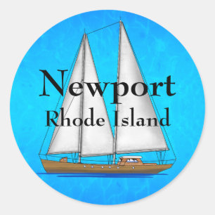 Newport Rhode Island Classic Round Sticker