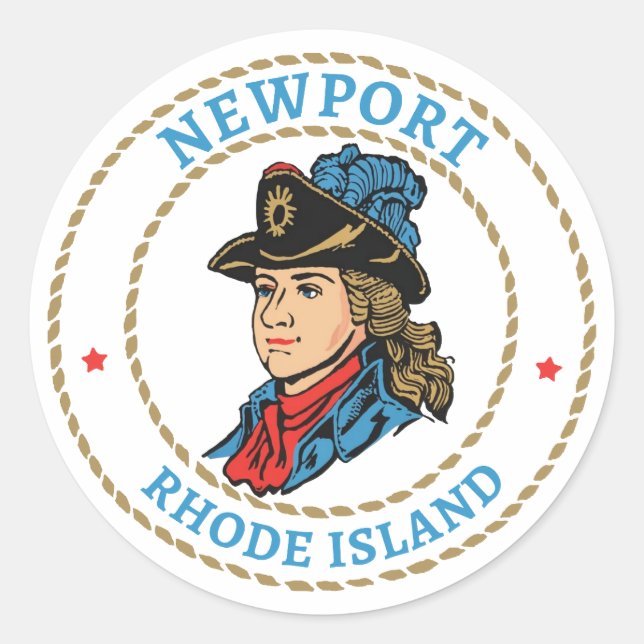 Newport Rhode Island Colonial Classic Round Sticker (Front)
