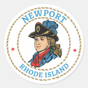 Newport Rhode Island Colonial Classic Round Sticker