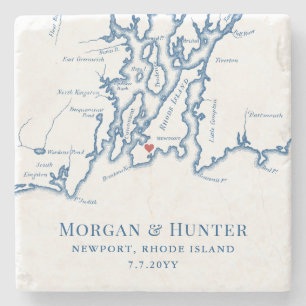 Newport Rhode Island Destination Wedding Favour Stone Coaster