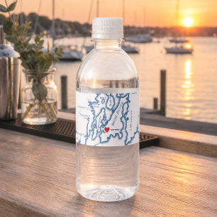 Newport Rhode Island Destination Wedding  Water Bottle Label