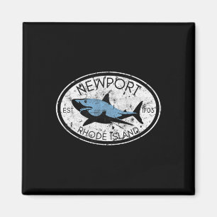 Newport Rhode Island Fishing Shark Fish Beach Vint Magnet