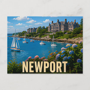 Newport Rhode Island Harbour Coastal Travel Gift Postcard