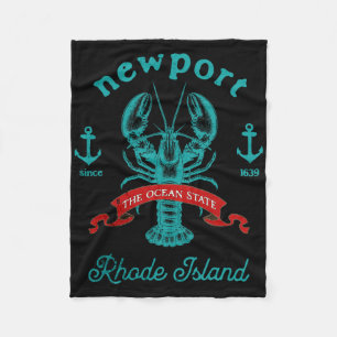 Newport Rhode Island Lobster Fishing Vacation Beac Fleece Blanket