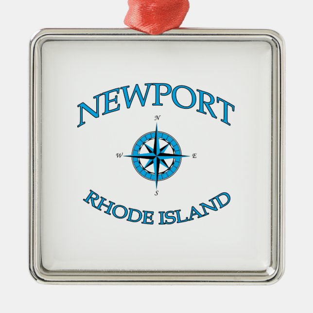Newport Rhode Island Nautical Metal Tree Decoration (Front)