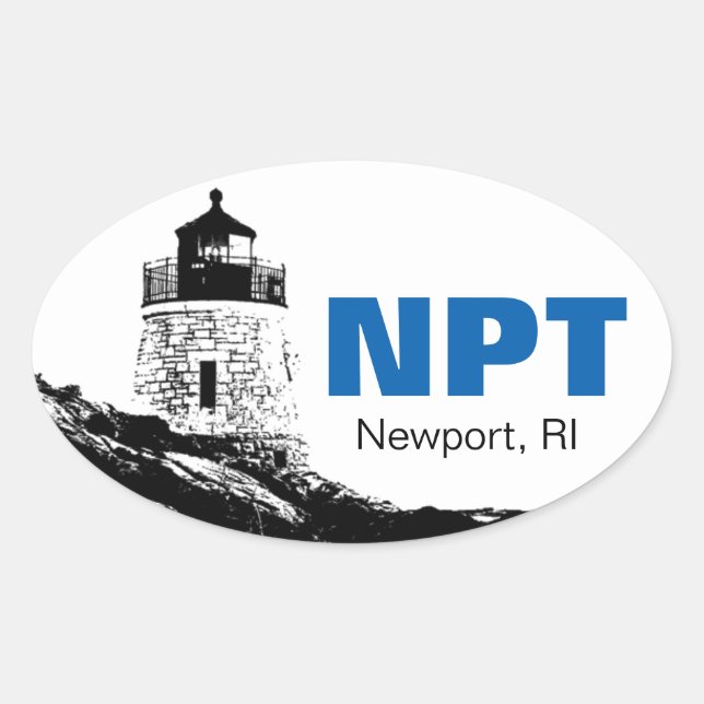 Newport, Rhode Island oval bumper sticker (Front)