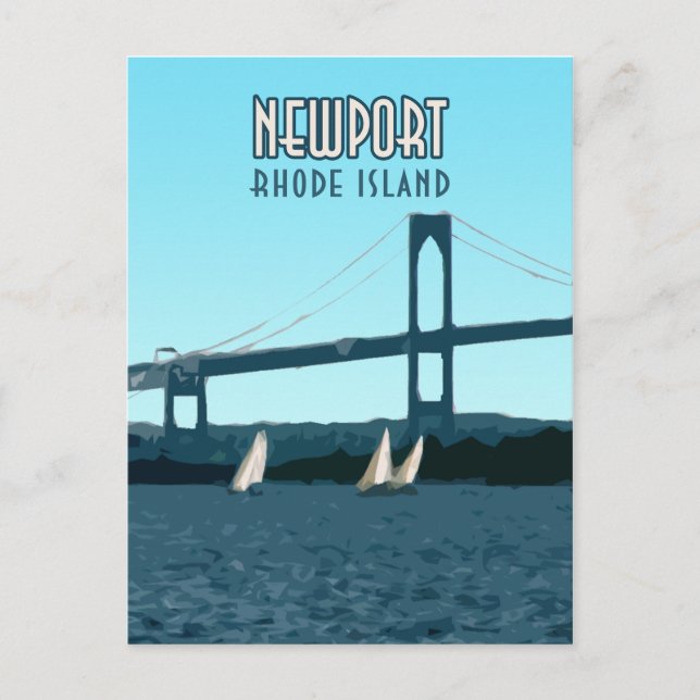 Newport Rhode Island Sailboats Vintage Postcard (Front)