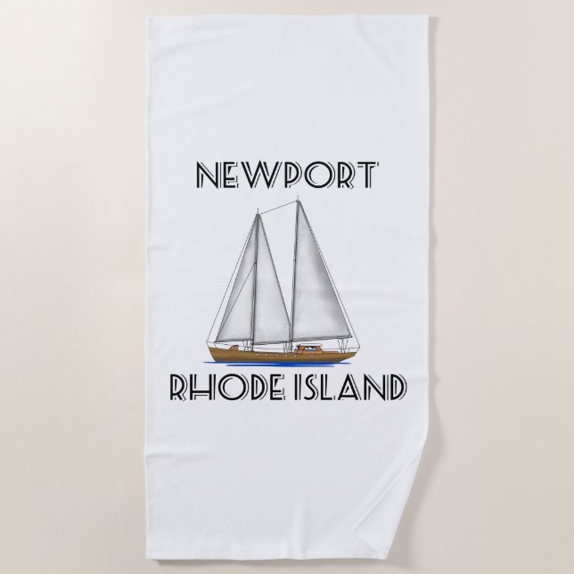 Newport Rhode Island Sailing Beach Towel (Front)