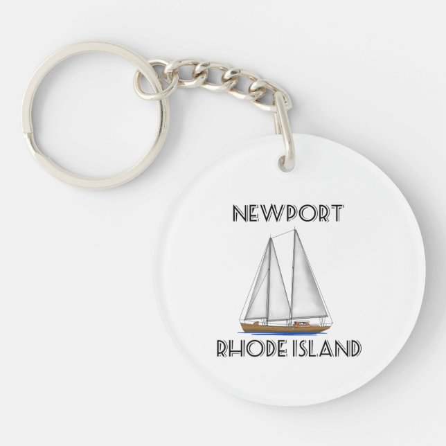 Newport Rhode Island Sailing Key Ring (Front)