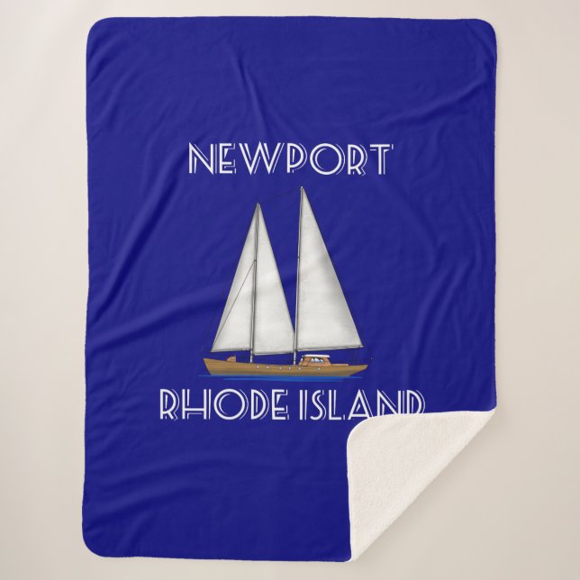 Newport Rhode Island Sailing Sherpa Blanket (Front)