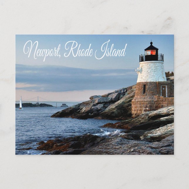 Newport Rhode Island Sunset Lighthouse  Postcard (Front)