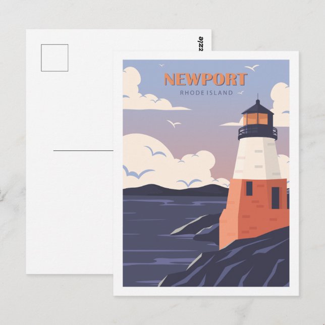 Newport Rhode Island Travel Place Illustration Postcard (Front/Back)