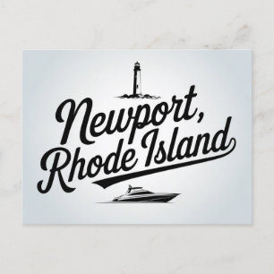 Newport, Rhode Island typography Holiday Postcard